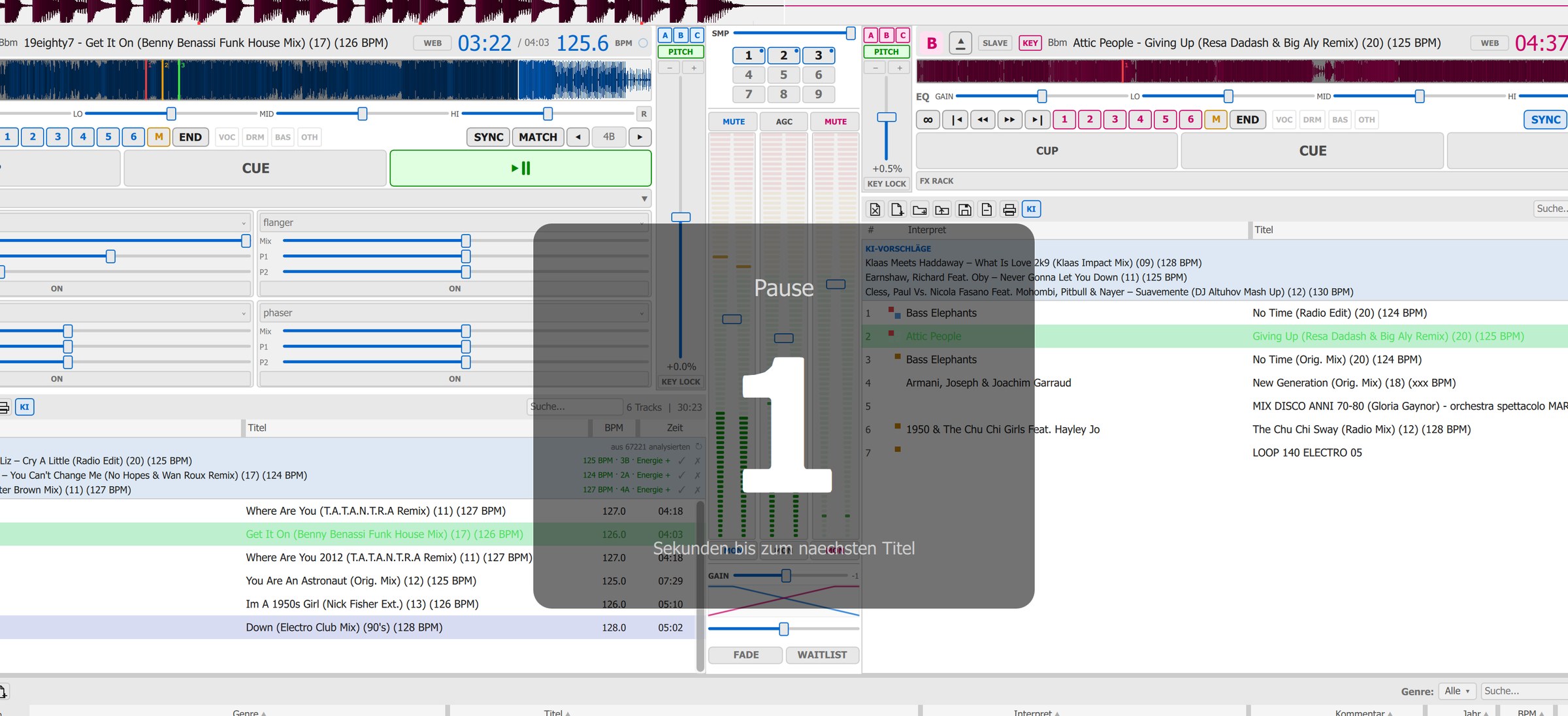 Countdown zwischen zwei Titeln in BPM Studio Pro